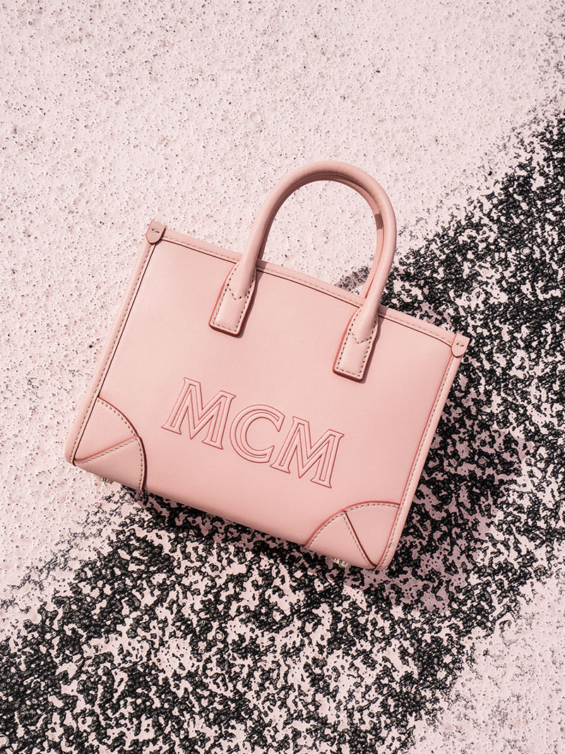 MCM, Bags, Firm Mcm Medium Aren Visetos Soft Pink Shopper Tote No Pouch