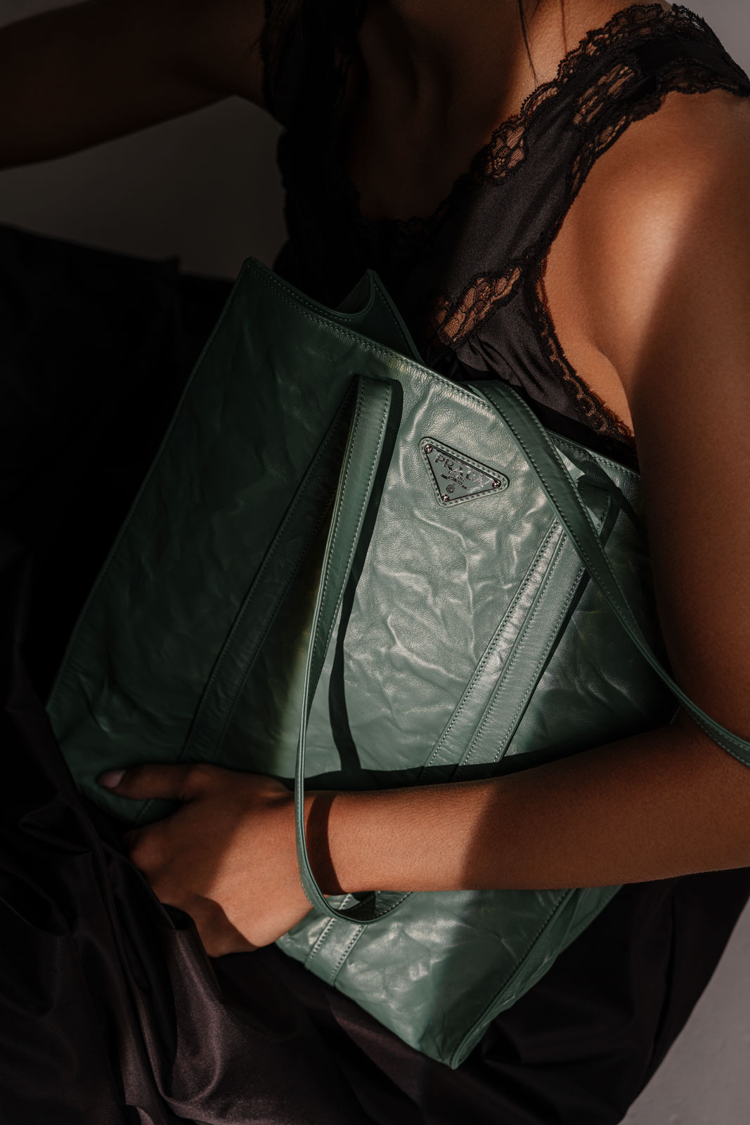 Prada, Bags, Authentic Vintage Prada Silk Green Mini Bag