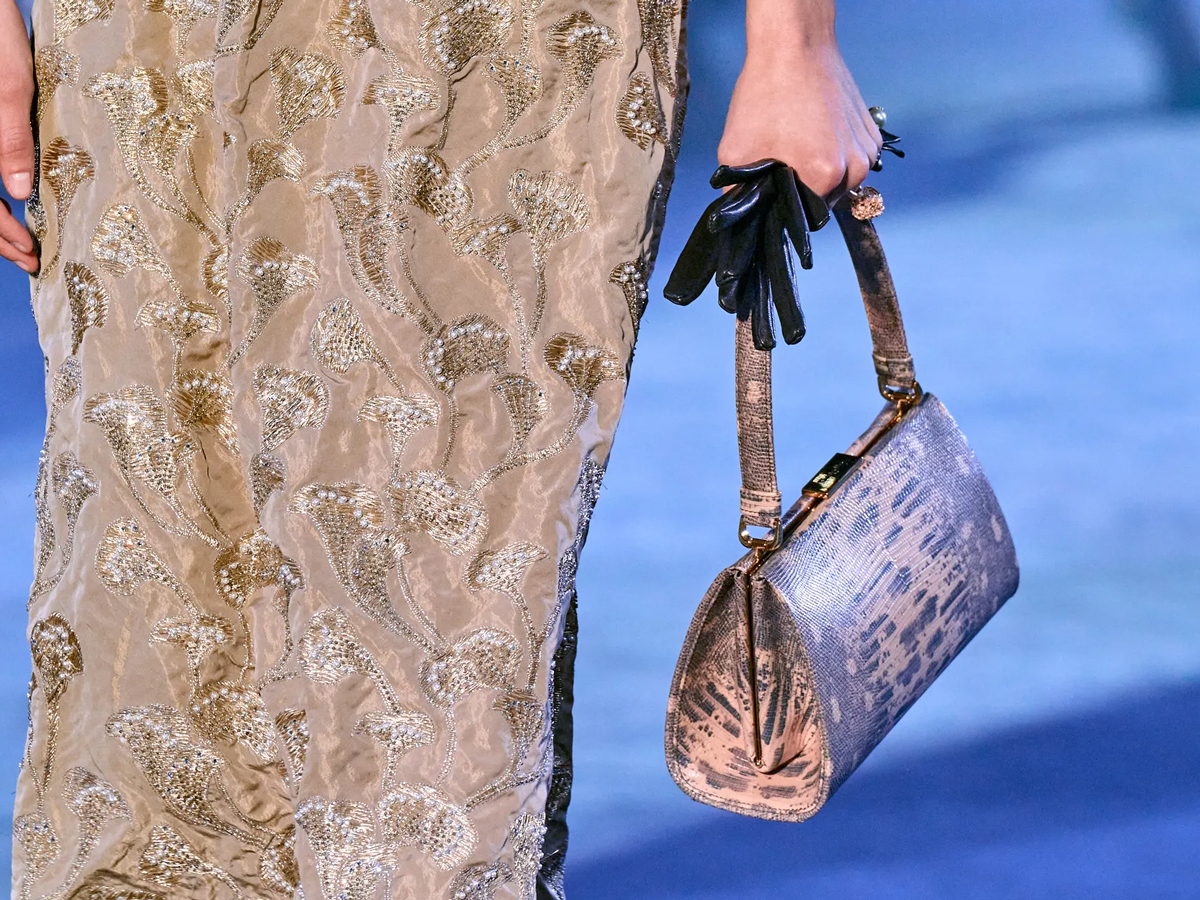 Christian Dior Embellished Runway Bag w/Strap - Blue Handle Bags
