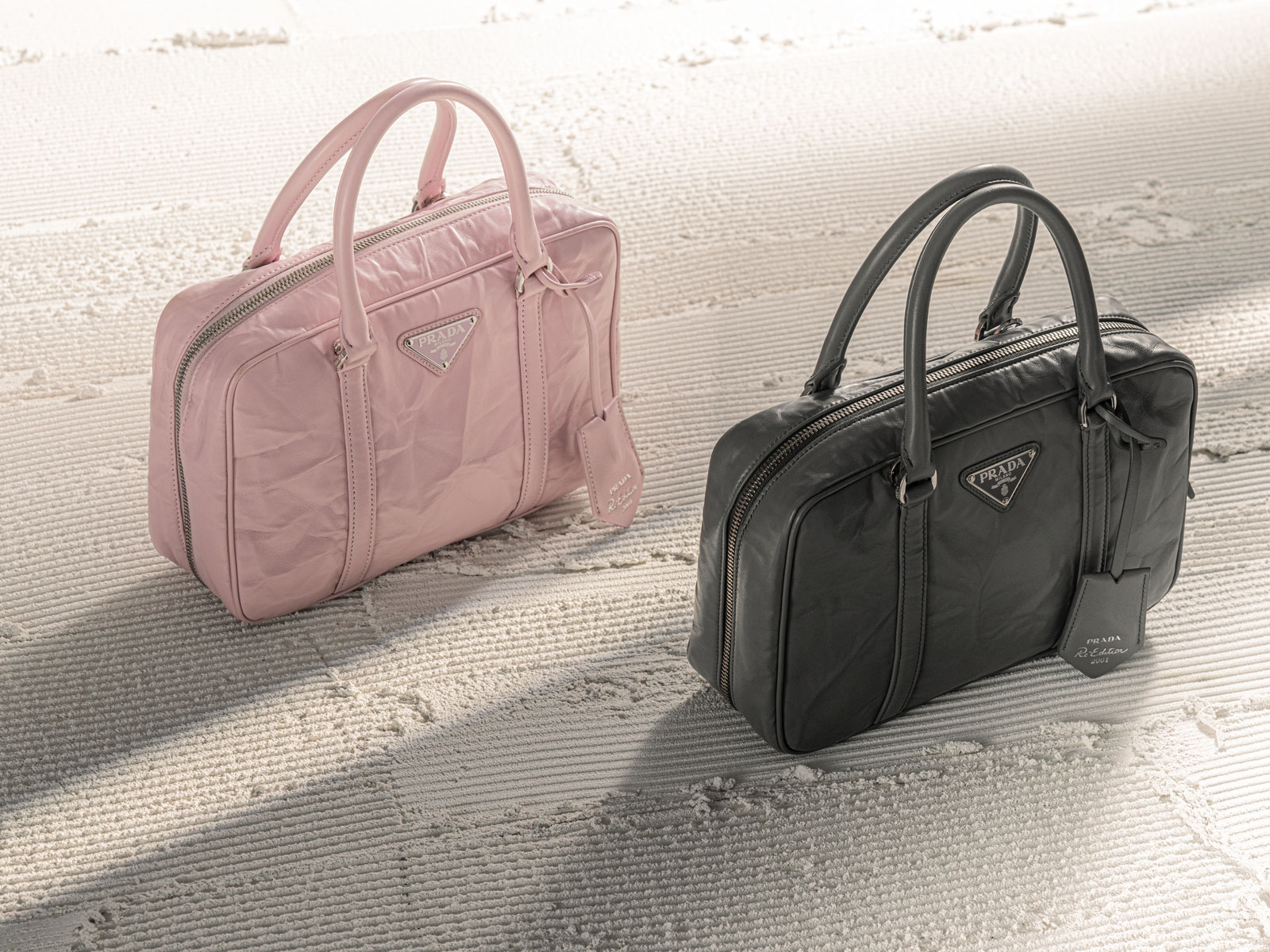 Prada Pink Printed Nylon Tote Bag Multiple colors Leather Cloth