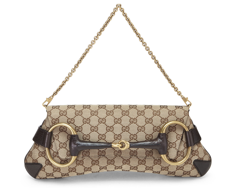 Gucci Tom Ford Monogram Horsebit Chain Clutch Bag