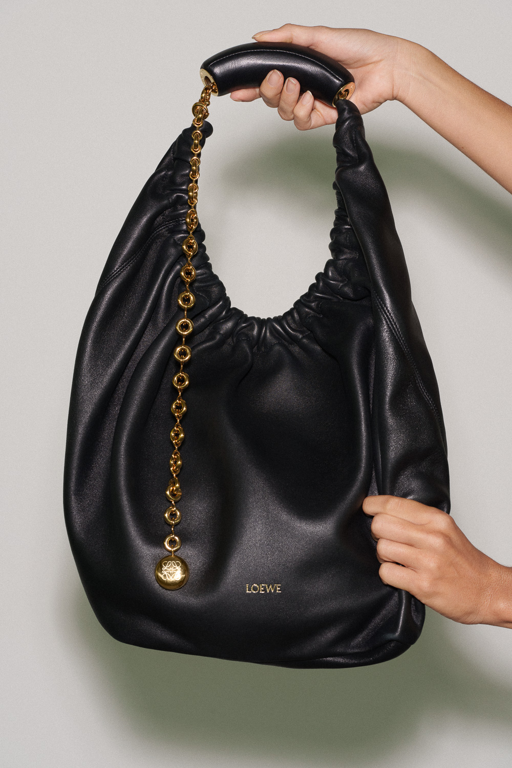 LOEWE Black Leather Shoulder Bag - Purchased in Japan