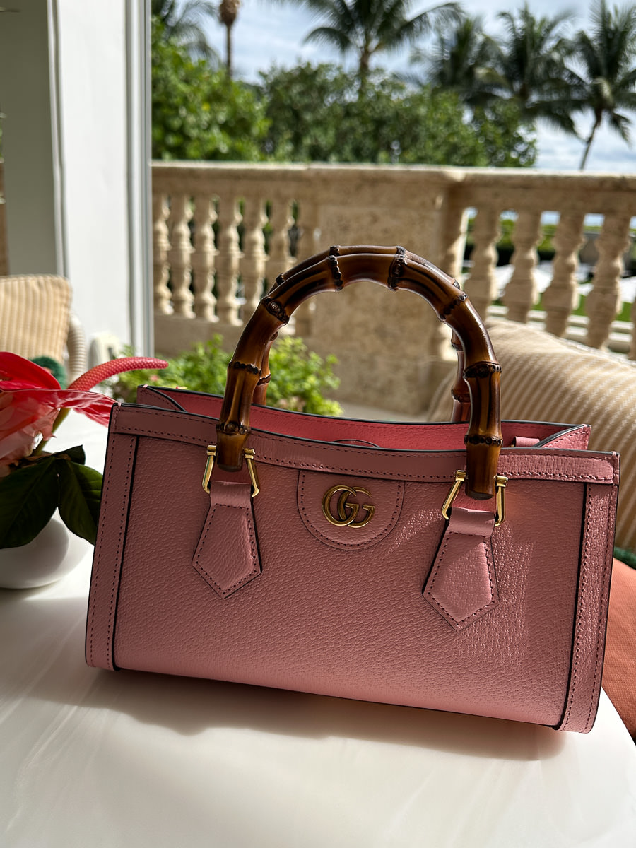 Gucci Bamboo Diana Small Shoulder Bag Pink Leather NEW Retail $3,500