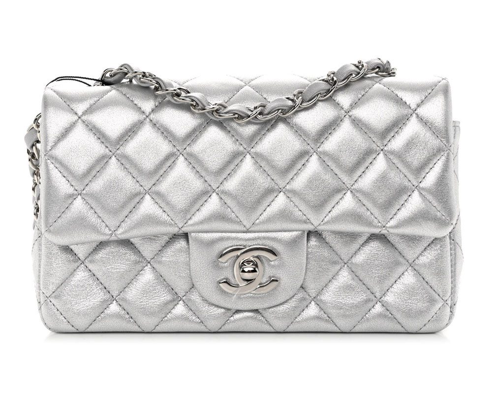 Chanel Silver Flap Pink bag