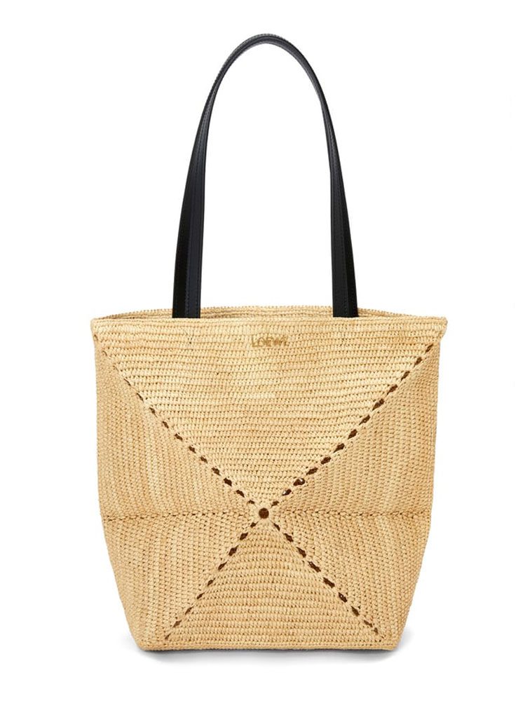 Loewe Puzzle Fold Tote in raffia