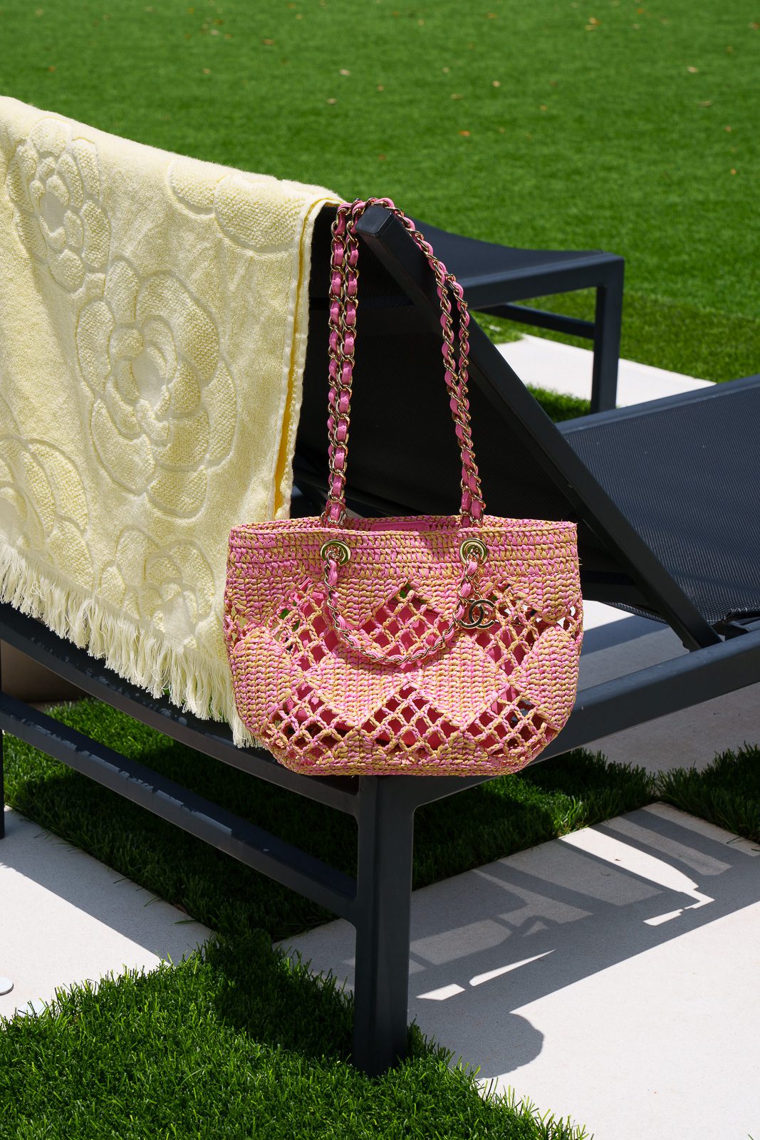 Chanel AS4714 Small Shopping Bag and Yellow Towel
