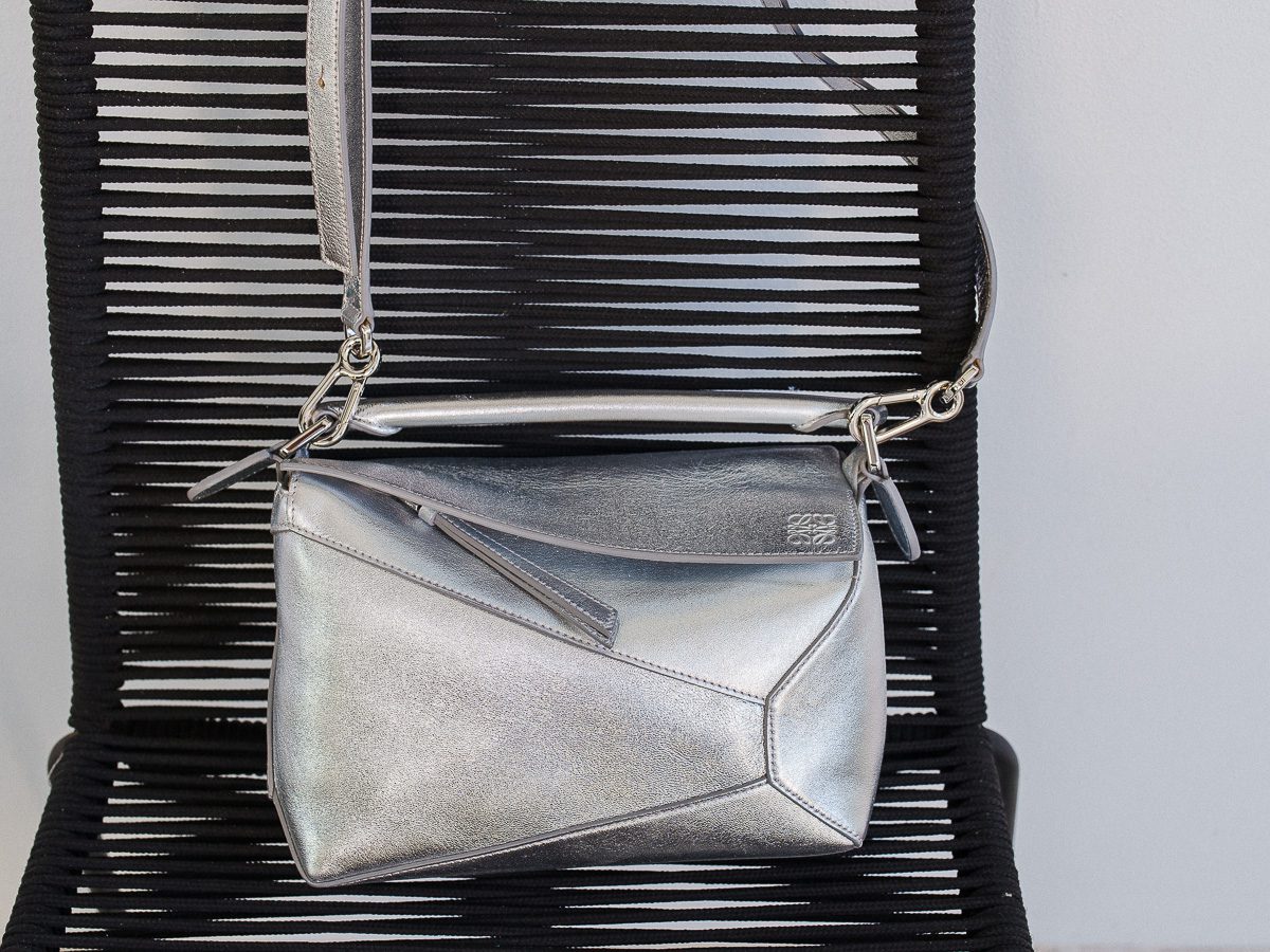 Loewe silver puzzle bag sale