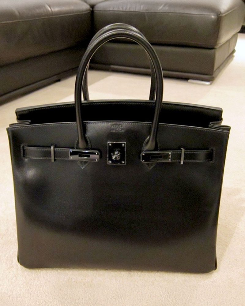 hermes marron 30cm SO Black Boxcalf Birkin