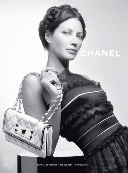 Christy Turlington Models in CH Carolina Herrera Handbag Ad