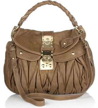 Coffer leather crossbody bag Miu Miu Brown in Leather - 20971264